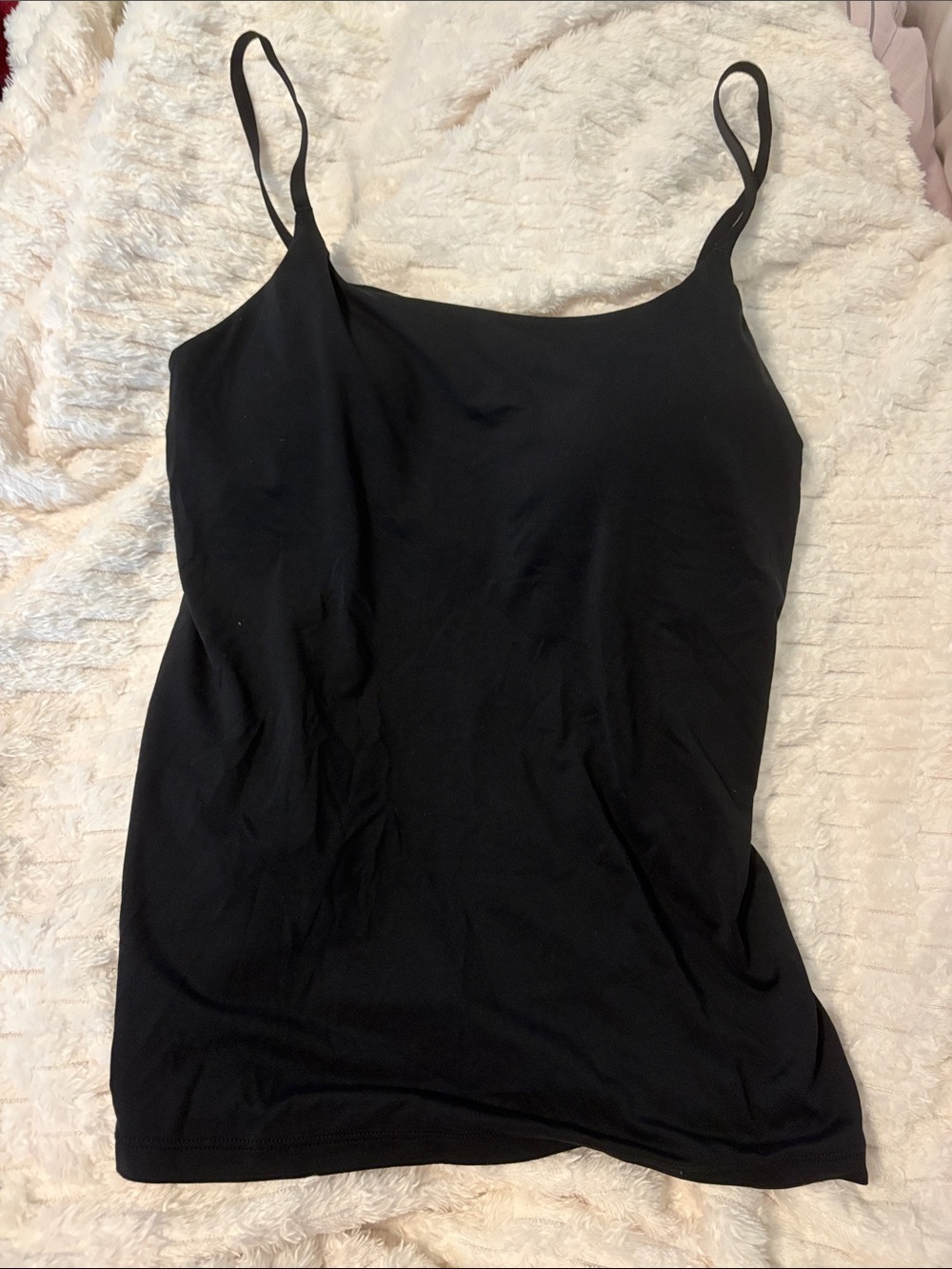 Uniqlo Black Spaghetti Strap Camisole with Built-in Bra